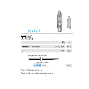 FRESA TUNGSTENO PM H250E-040 CX1 KOMET