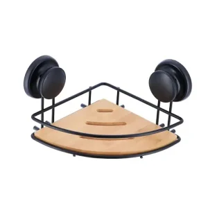 Estante de Esquina Ventosas Metal/Bambú