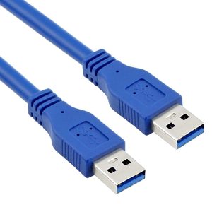 CABLE USB TIPO A MACHO A USB TIPO A MACHO 1M 2.0 CELESTE