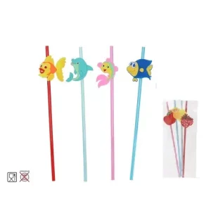 Set 4 Cañitas Decorados Surtido