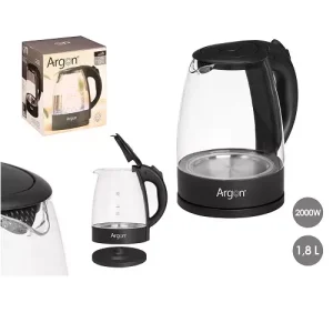 Hervidor Agua Cristal Negro 1,8L