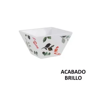 Bol Cuadrado 10x10x6cm Petunia Melamina Brillo La Med