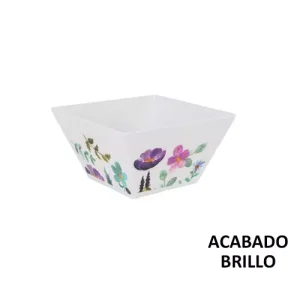 Bol Cuadrado 13x13x7cm Sakura Melamina Brillo La Med