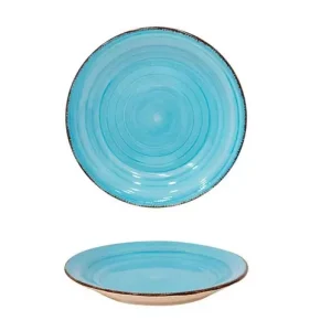 Plato Postre Gres Zen Azul 19cm