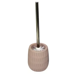 Escobillero Baño Cerámica Relieve Rosa