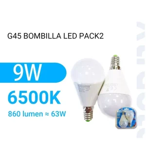 Bombilla Led G45 Bola Luz Fría 2PCS