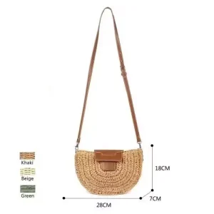 Bolso Bandolera Media Luna Paja