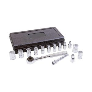 Juego de dados y accesorios cuadro de 1/4″ combinado, 15 piezas Urrea 4700P
