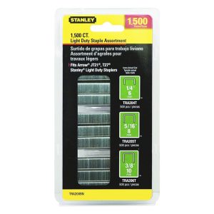 Grapas Surtidas Uso Ligero 1500Pz Stanley Tra200Bn