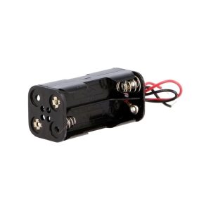 PORTAPILAS *4 AAA CON CABLES 2 LADOS